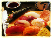 A selection of sushi on a plate
